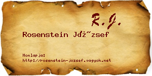 Rosenstein József névjegykártya